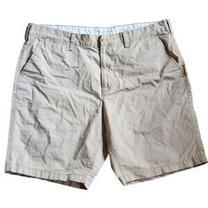 Sonoma Mens Khaki Chino Shorts Size 40 Beige Flat Front Casual Twill